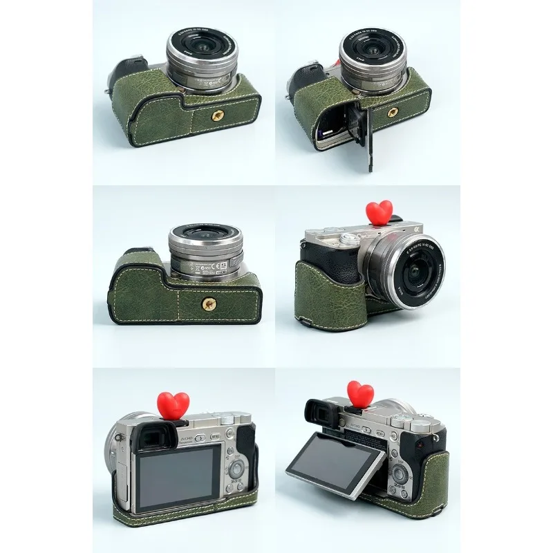 Sony Camera A6400 - حقيبة كاميرا من الجلد الصناعي، غطاء