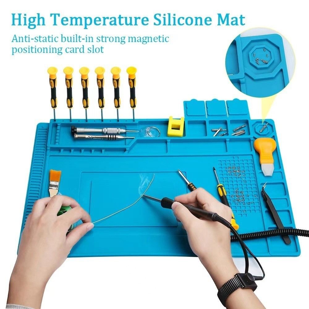 سيليكون محطة لحام حصيرة مكافحة - مراجعة Electronics Repair Desk وسعره